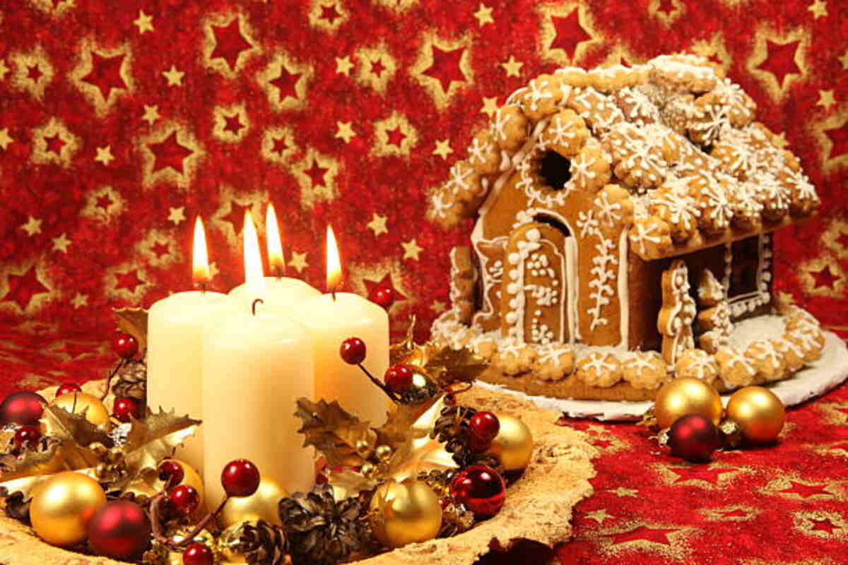 Hanukkah Gingerbread House With Menorah, Dreidel and Star of David